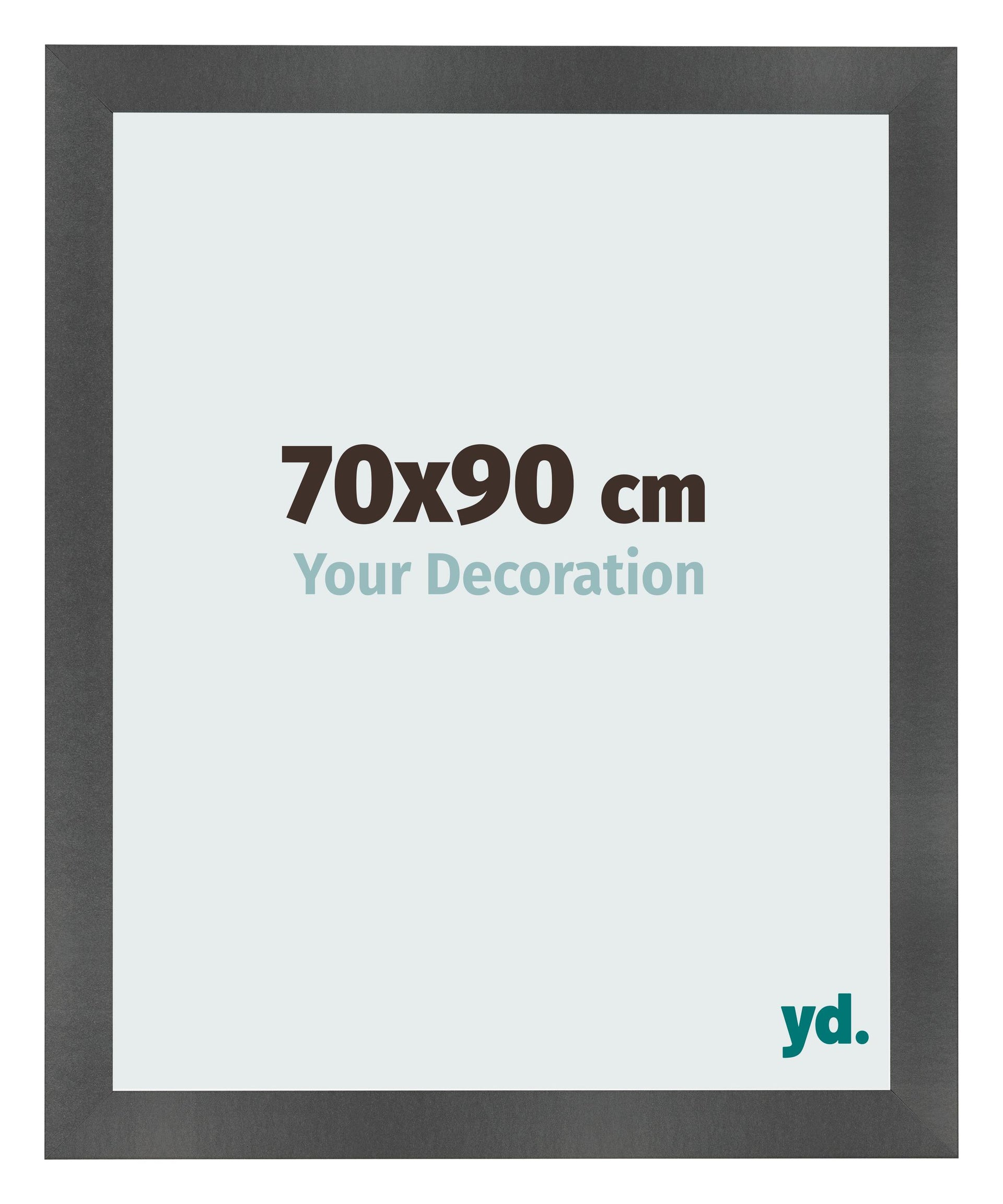Photo Frame 70x90cm Black Silver Polished MDF Pisa Front Size | Yourdecoration.com