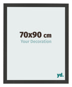 Photo Frame 70x90cm Black Woodgrain MDF Bologna Front Size | Yourdecoration.com