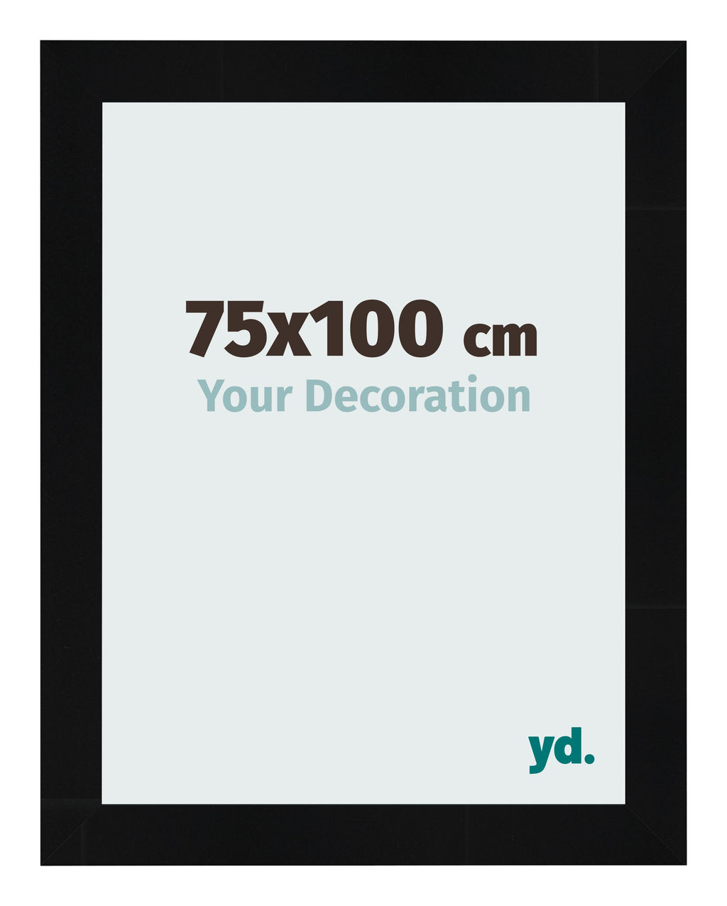 Photo Frame 75x100cm Black Silver Polished MDF Pisa Front Size | Yourdecoration.com