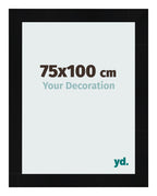 Photo Frame 75x100cm Black Silver Polished MDF Pisa Front Size | Yourdecoration.com
