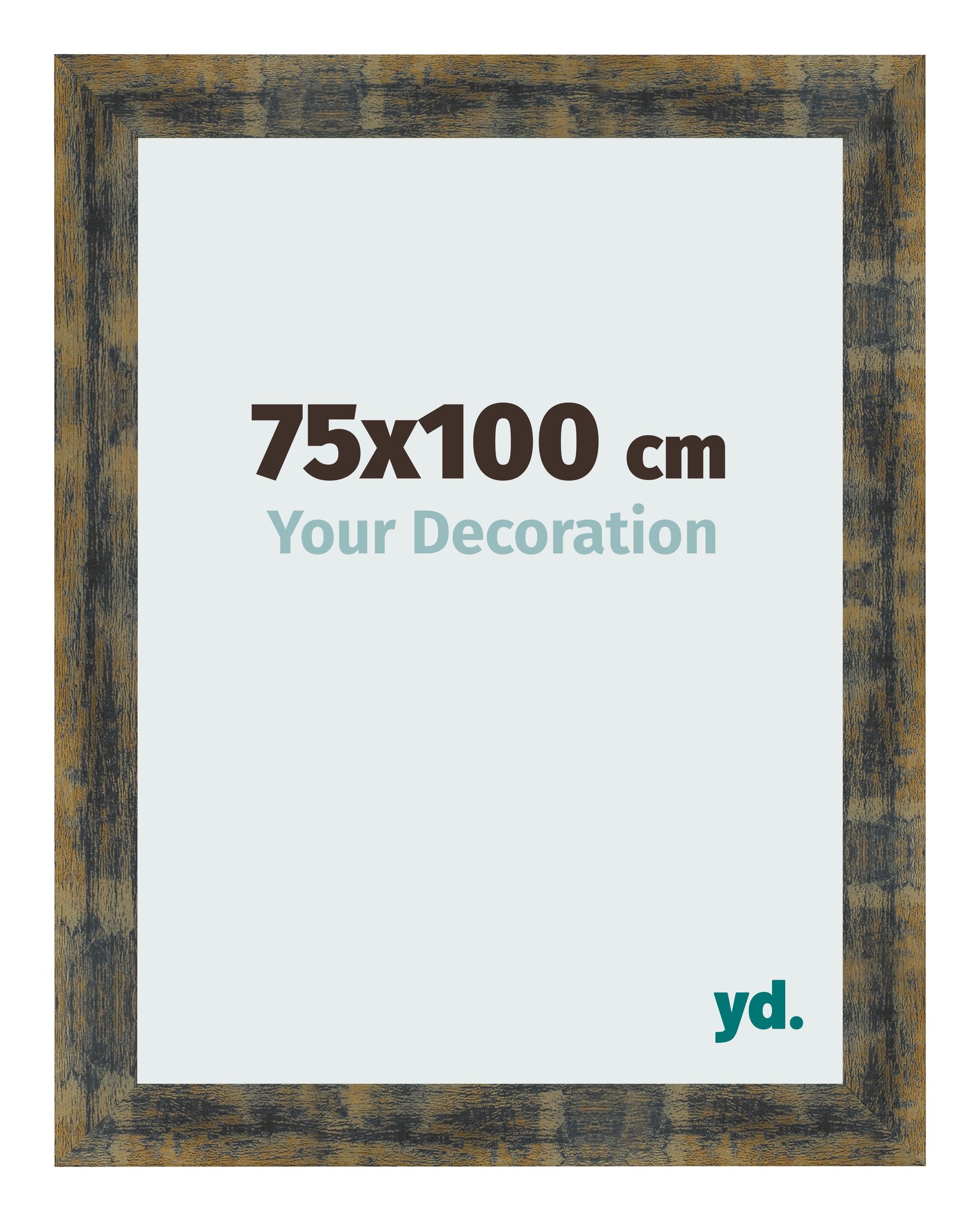 Photo Frame 75x100cm Blue Gold Melange MDF Pisa Front Size | Yourdecoration.com