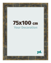 Photo Frame 75x100cm Blue Gold Melange MDF Pisa Front Size | Yourdecoration.com