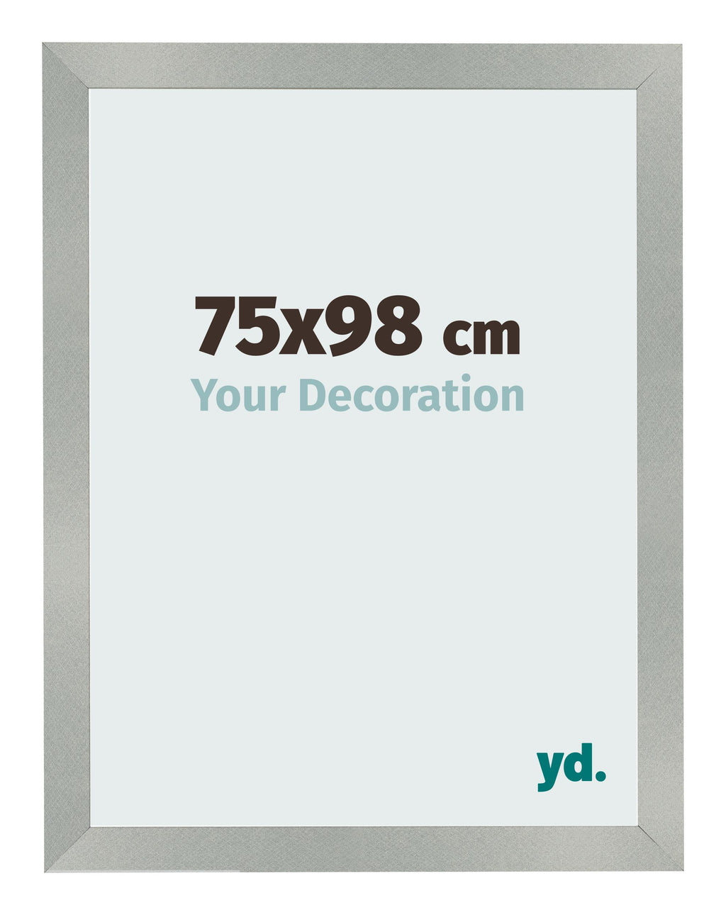Photo Frame 75x98cm Aluminum Brushed MDF Bologna Front Size | Yourdecoration.com