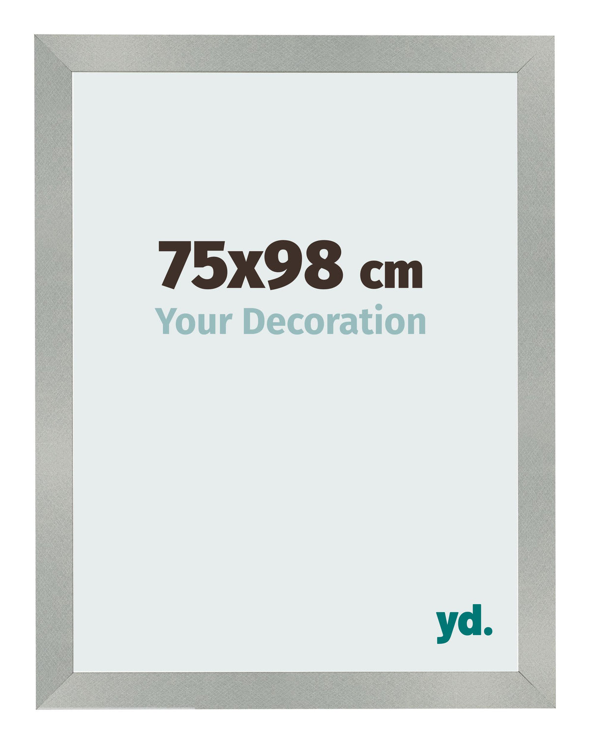 Photo Frame 75x98cm Aluminum Brushed MDF Bologna Front Size | Yourdecoration.com