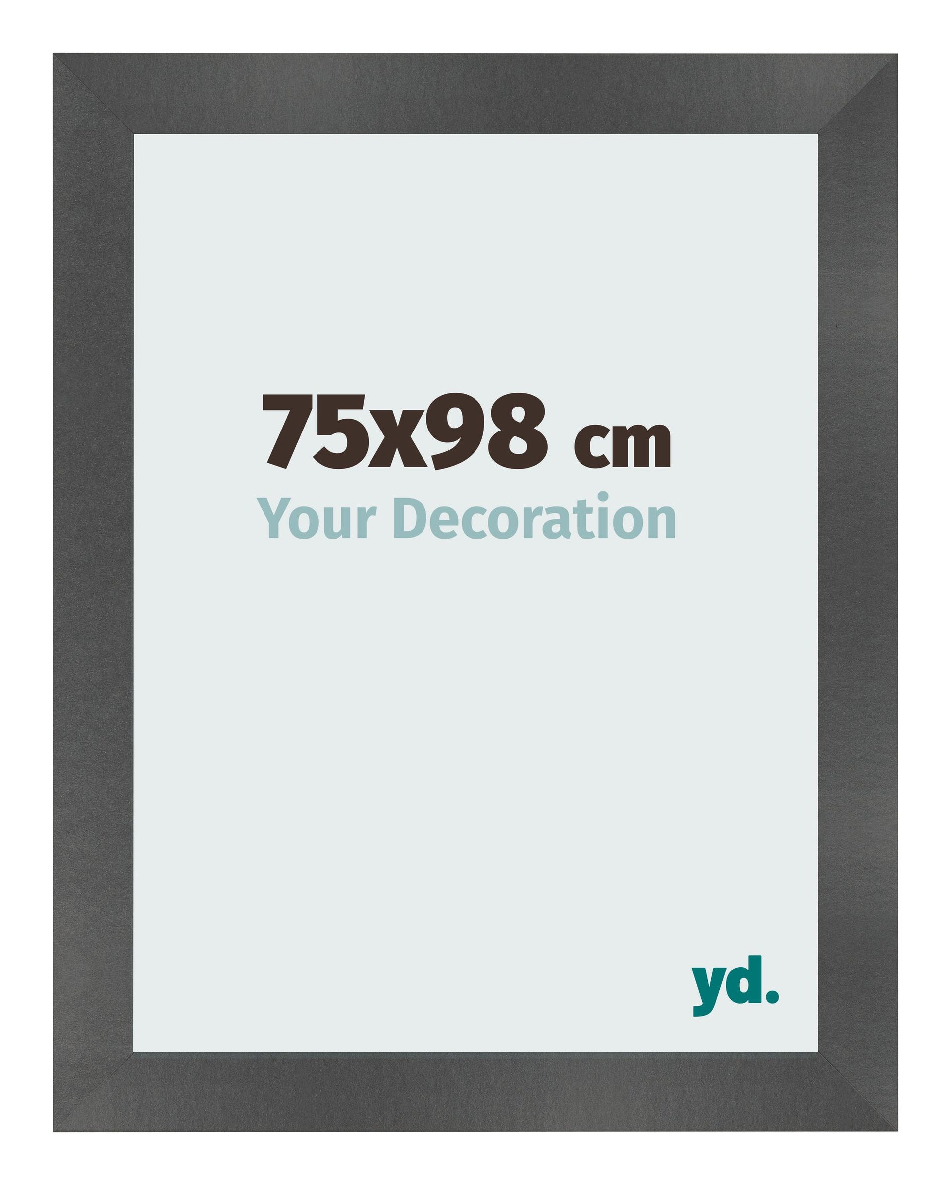 Photo Frame 75x98cm Black Silver Polished MDF Pisa Front Size | Yourdecoration.com