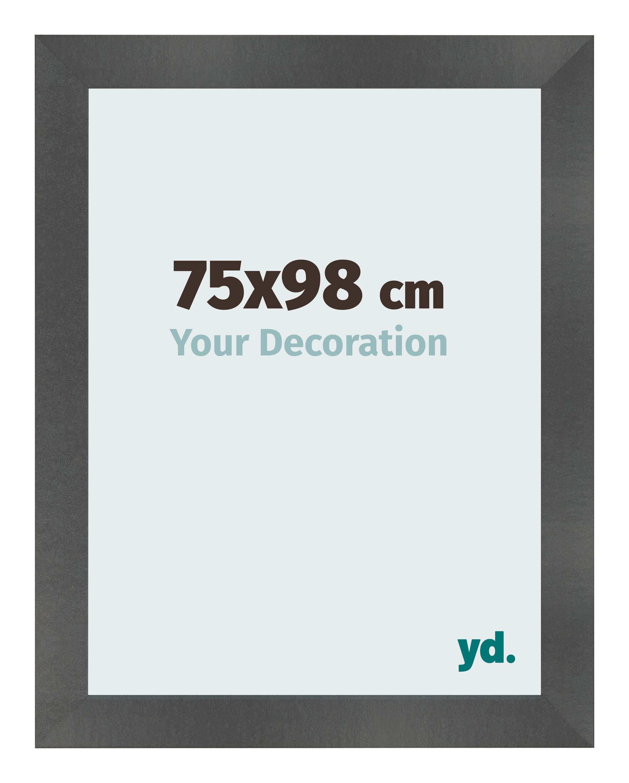 Photo Frame 75x98cm Black Silver Polished MDF Pisa Front Size | Yourdecoration.com