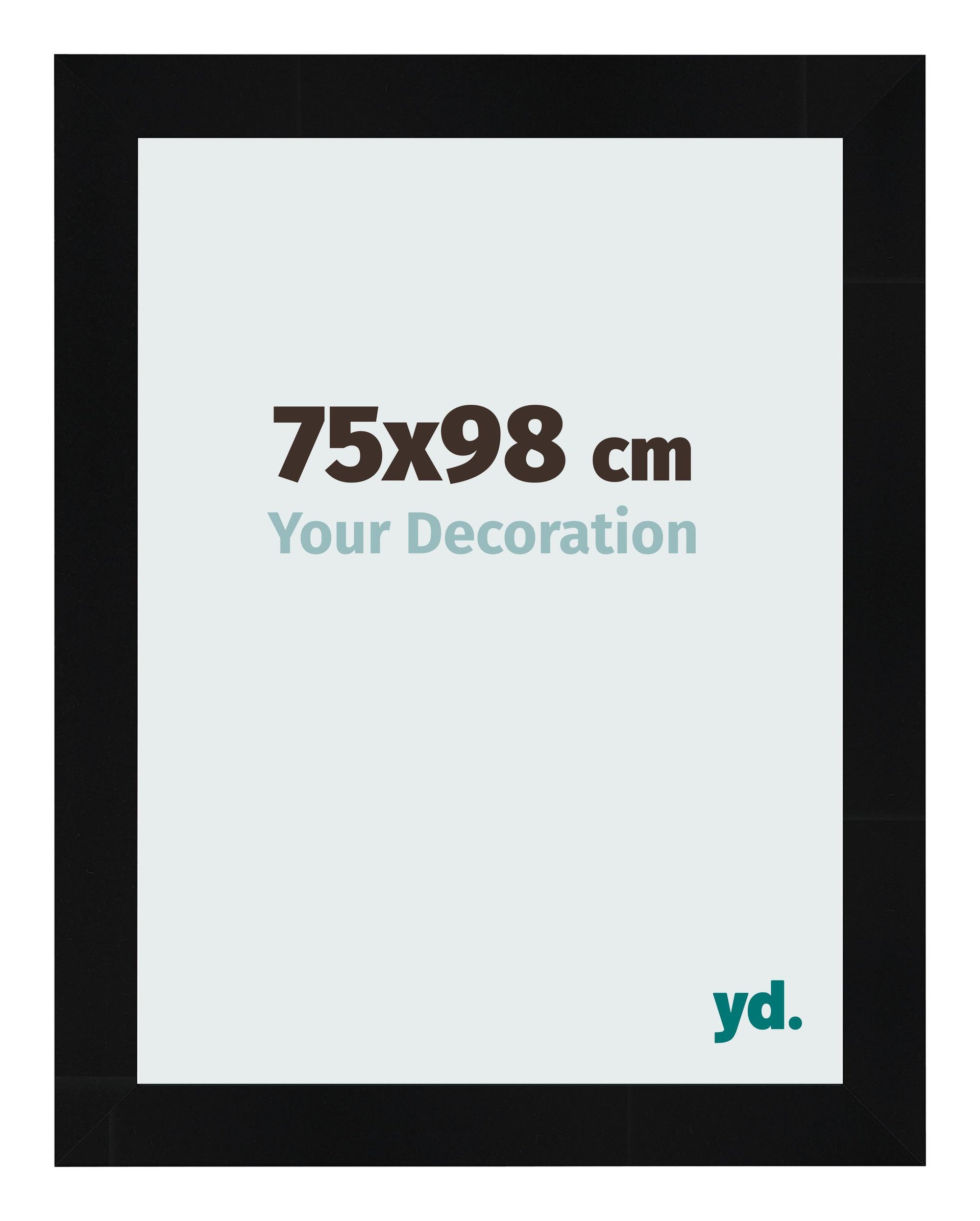 Photo Frame 75x98cm Black Silver Polished MDF Pisa Front Size | Yourdecoration.com