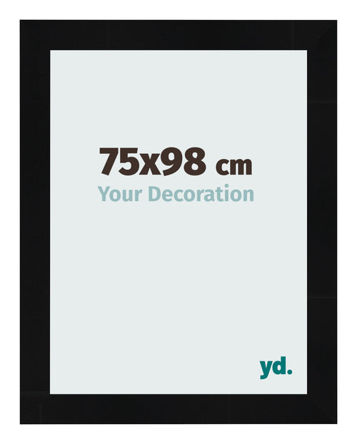 Photo Frame 75x98cm Black Silver Polished MDF Pisa Front Size | Yourdecoration.com