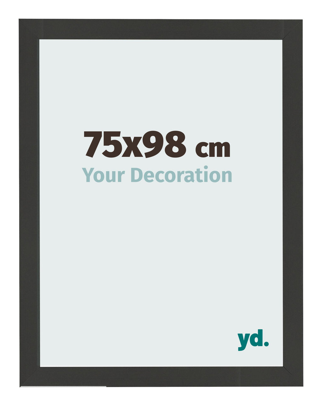 Photo Frame 75x98cm Black Woodgrain MDF Bologna Front Size | Yourdecoration.com