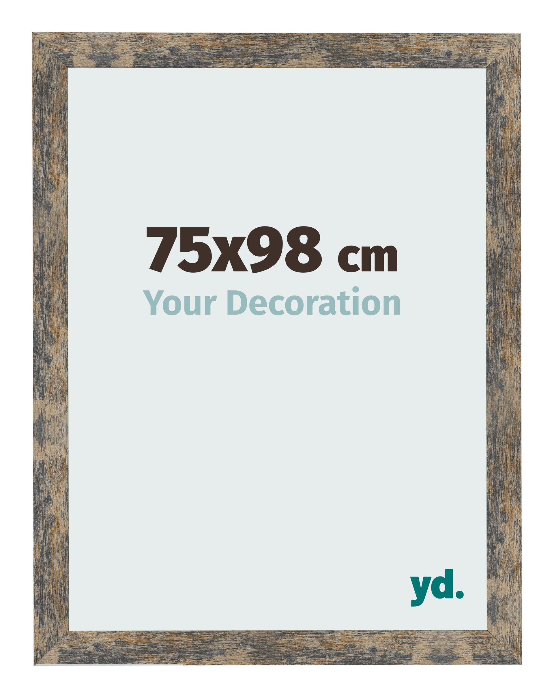 Photo Frame 75x98cm Blue Gold Melange MDF Bologna Front Size | Yourdecoration.com