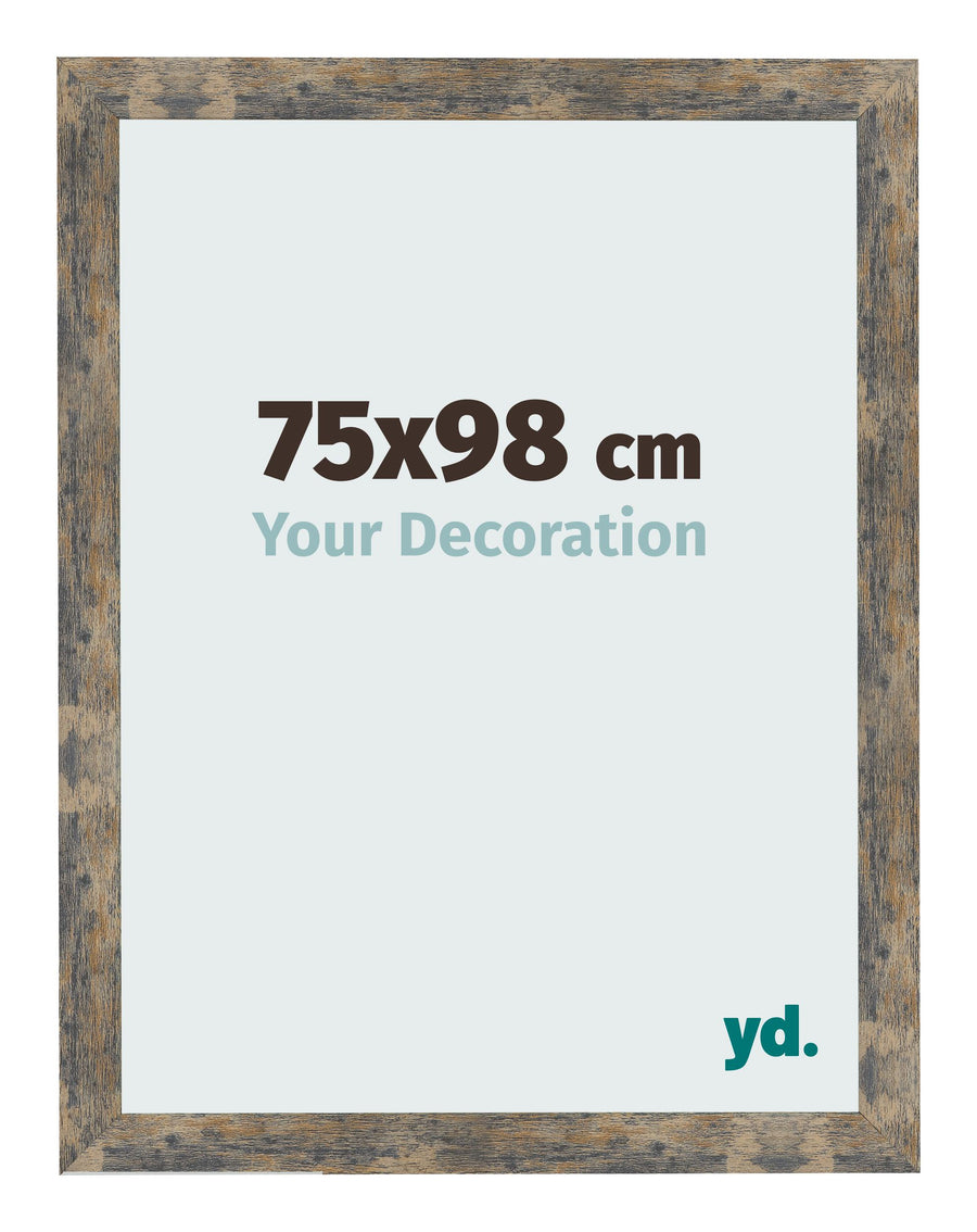Photo Frame 75x98cm Blue Gold Melange MDF Bologna Front Size | Yourdecoration.com