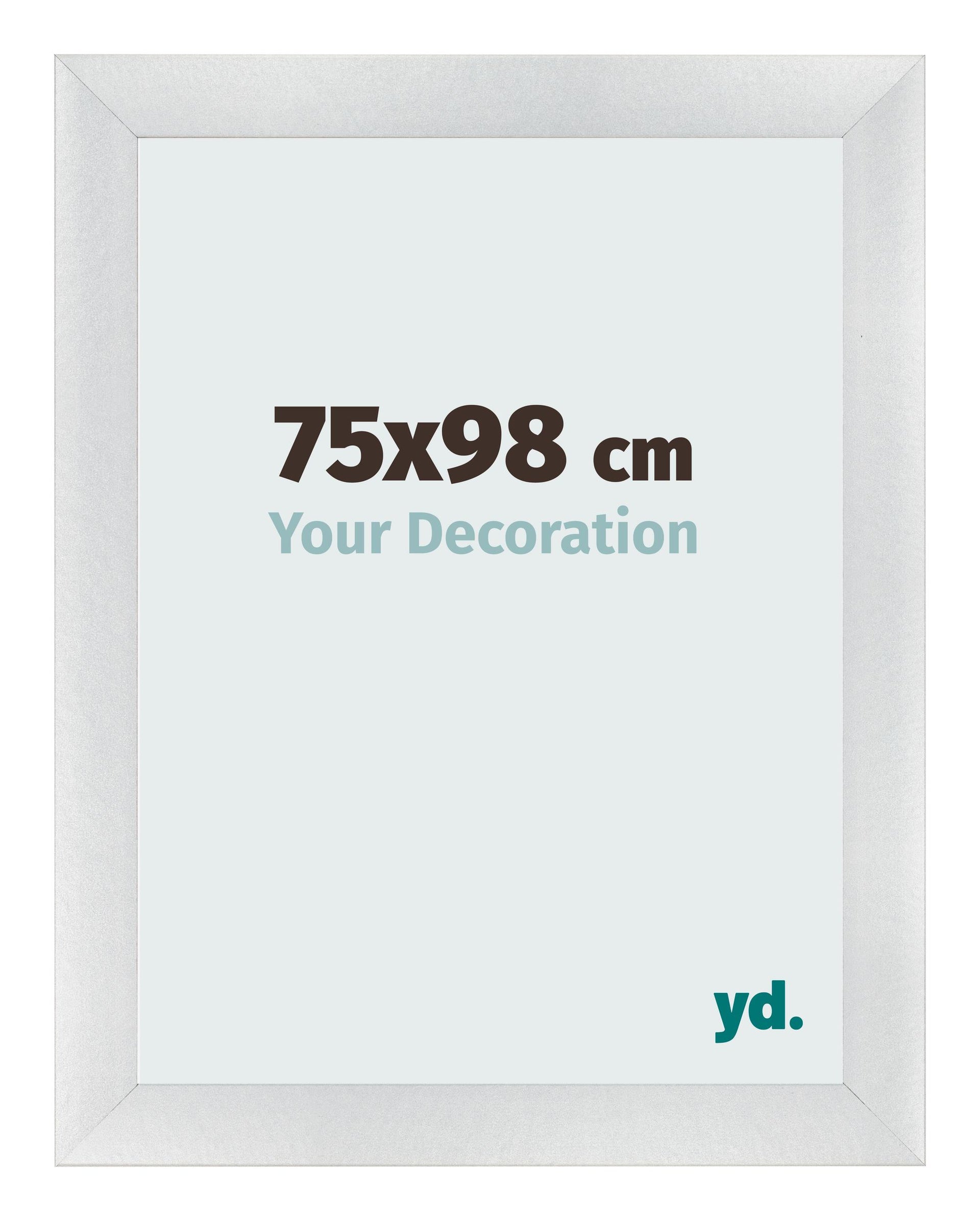 Photo Frame 75x98cm Silver Black Swept MDF Pisa Front Size | Yourdecoration.com