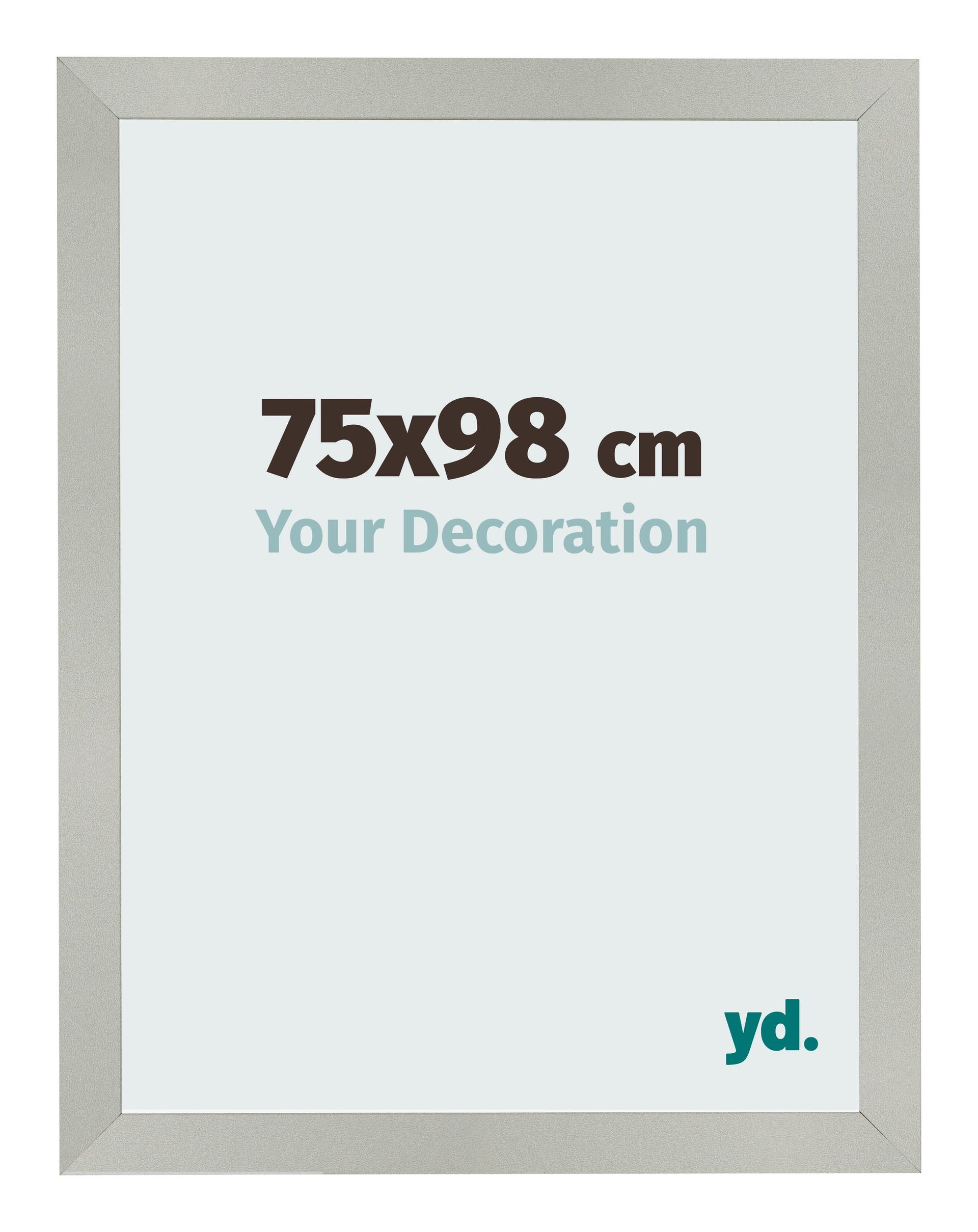 Photo Frame 75x98cm Silver Matte MDF Bologna Front Size | Yourdecoration.com