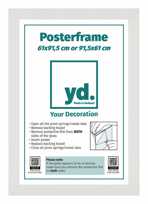 Poster Frame 61x91,5cm White MDF Front Insert Sheet | Yourdecoration.com