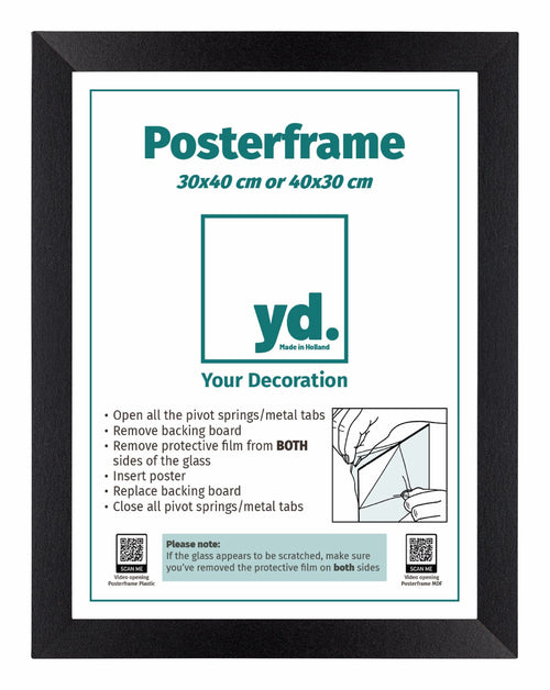 Poster Frame MDF 30x40cm Black Mat Front Size | Yourdecoration.com