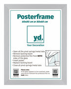 Poster Frame MDF 60x80 Mat Silver Front Size | Yourdecoration.com