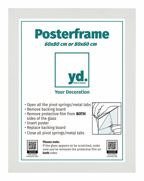 Poster Frame MDF 60x80 White Mat Front Size | Yourdecoration.com