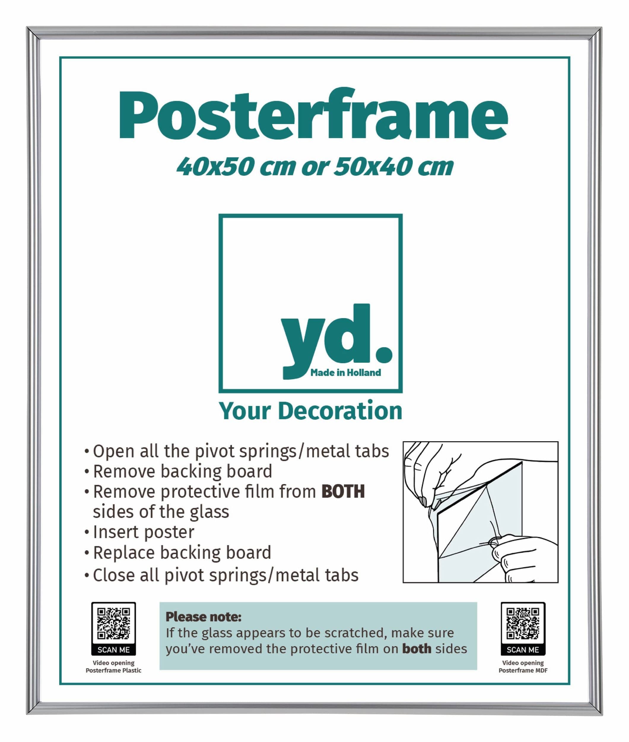 Poster Frame Plastic 40x50cm Silver Front Size | Yourdecoration.com