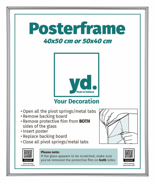 Poster Frame Plastic 40x50cm Silver Front Size | Yourdecoration.com