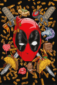 Poster Marvel Deadpool Bullets And Chimichangas 61x91 5cm Grupo Erik GPE5790 | Yourdecoration.com