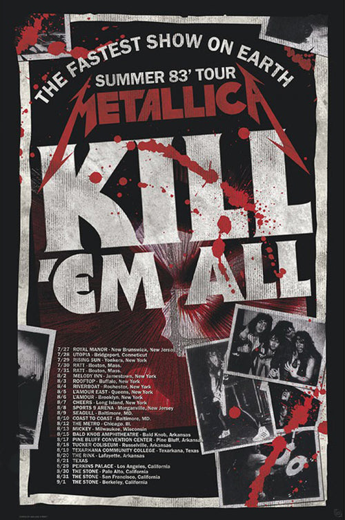 Poster Metallica Kill Em All 83 Tour 61x91 5cm Abystyle GBYDCO434 | Yourdecoration.com