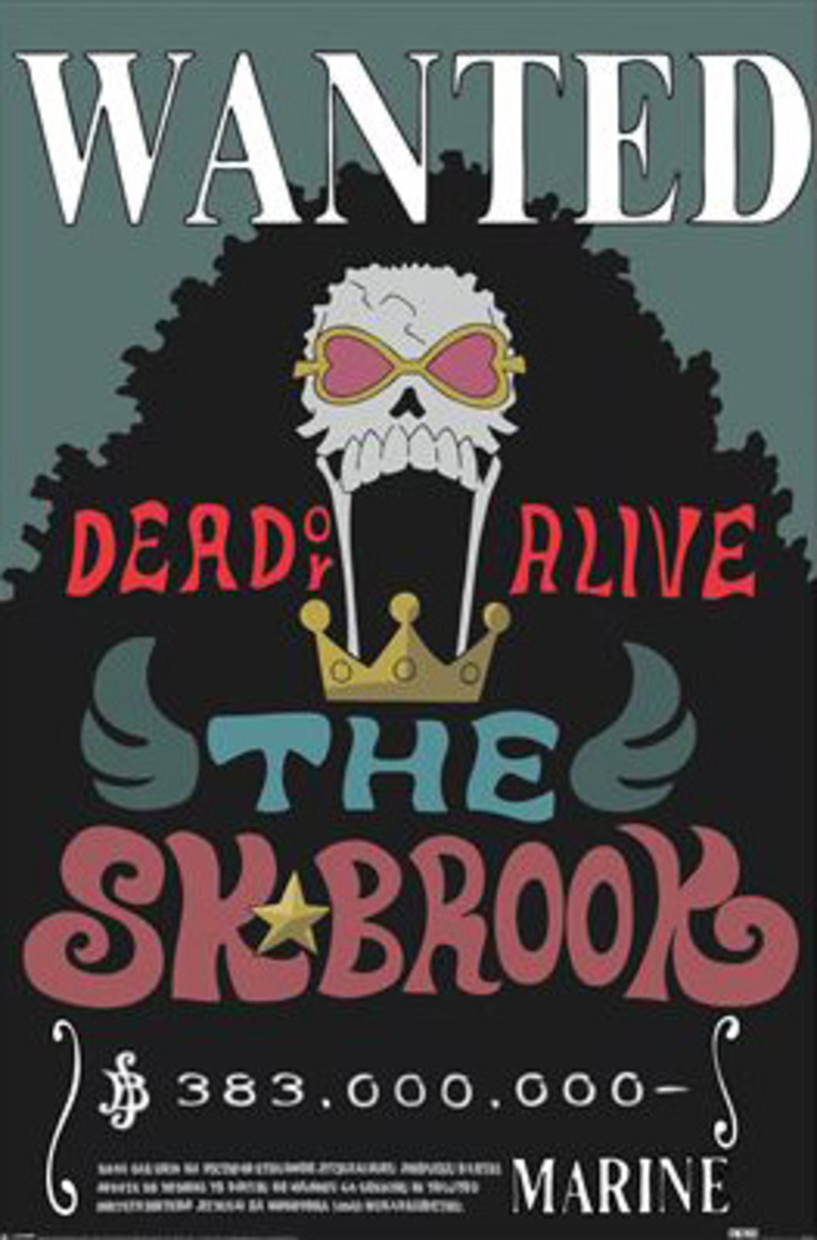 Poster One Piece Wanted Brook 61x91 5cm PP2501061 | Yourdecoration.com