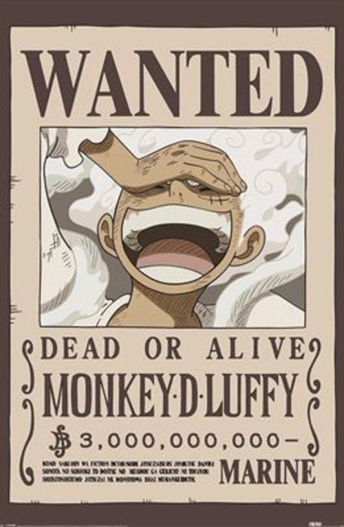 Poster One Piece Wanted Luffy 61x91 5cm PP2501058 | Yourdecoration.com