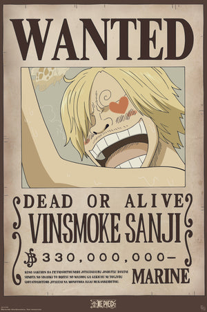 Poster One Piece Wanted Sanji 61x91 5cm Abystyle GBYDCO559 | Yourdecoration.com