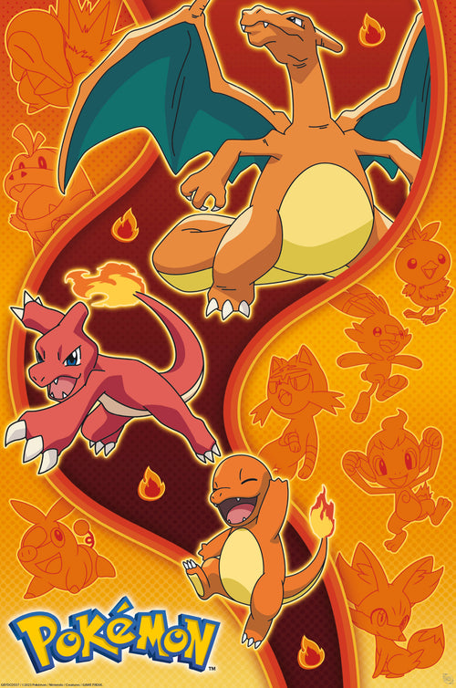 Poster Pokemon Fire Type 61x91 5cm Abystyle GBYDCO557 | Yourdecoration.com