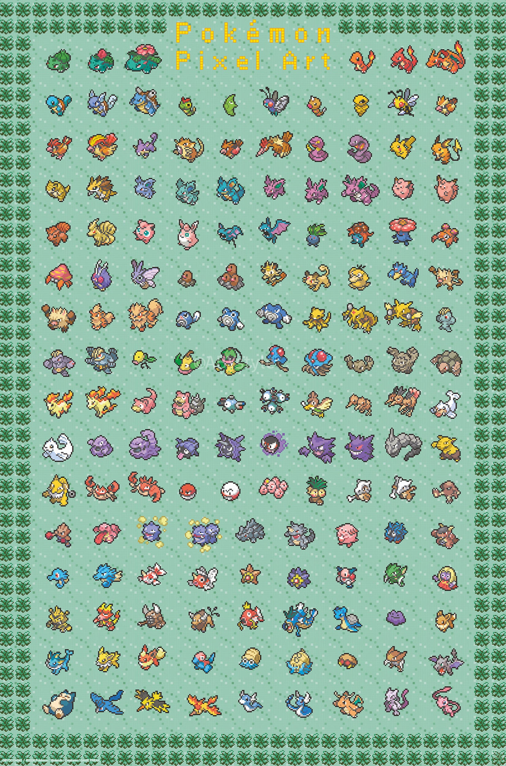 Poster Pokemon Pixel Art 61x91 5cm GBYDCOA042 | Yourdecoration.com