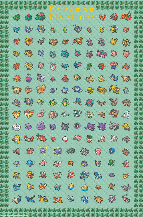 Poster Pokemon Pixel Art 61x91 5cm GBYDCOA042 | Yourdecoration.com