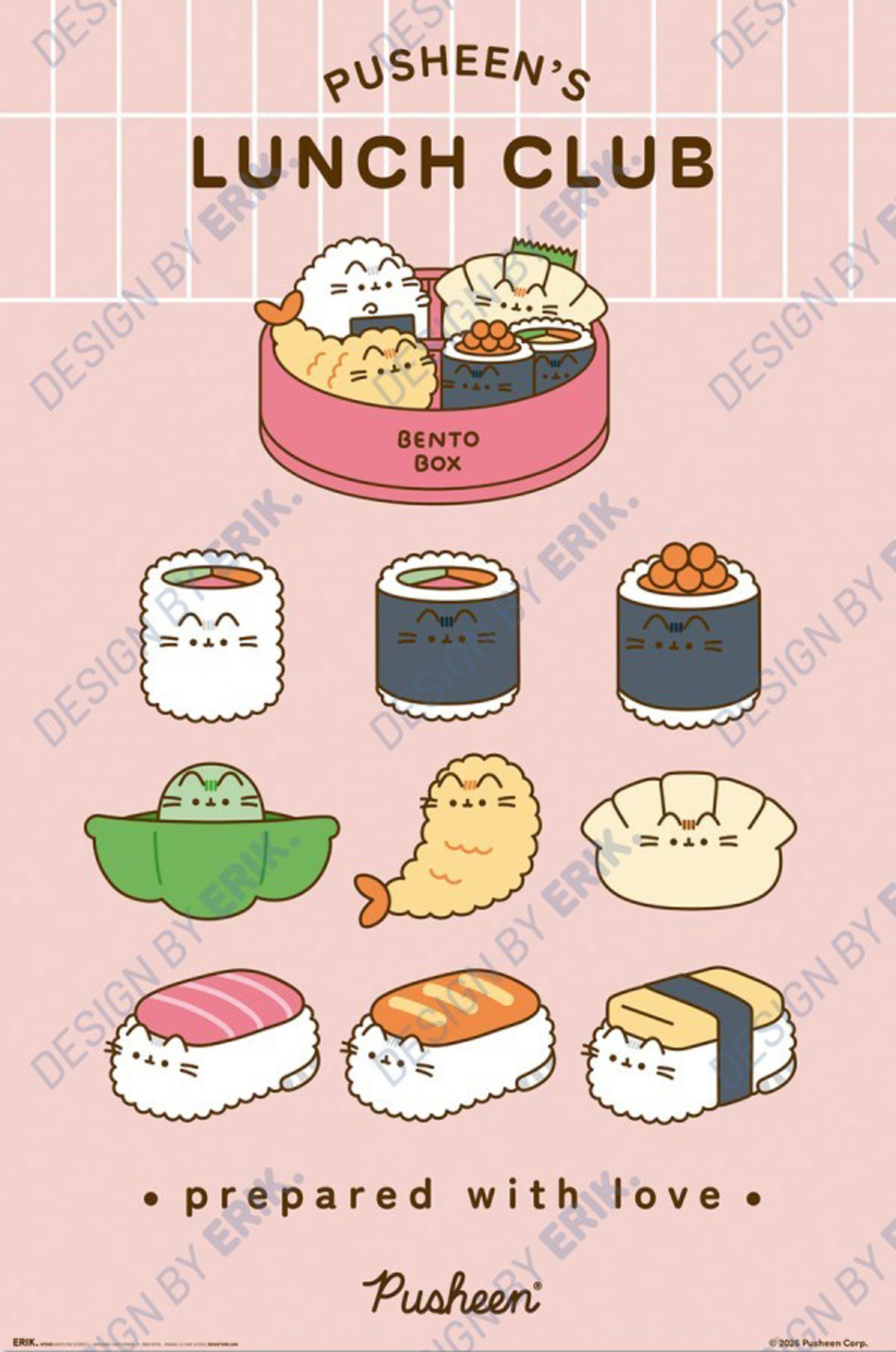 Poster Pusheen Sushi Roll 61x91 5cm GPE6105 | Yourdecoration.com