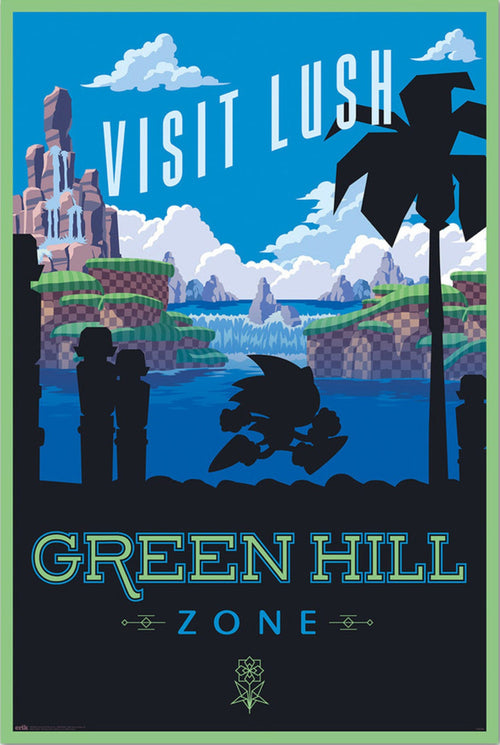 Poster Sonic The Hedgehog Visit Lush Green Hill Zone 61x91 5cm Grupo Erik GPE5810 | Yourdecoration.com