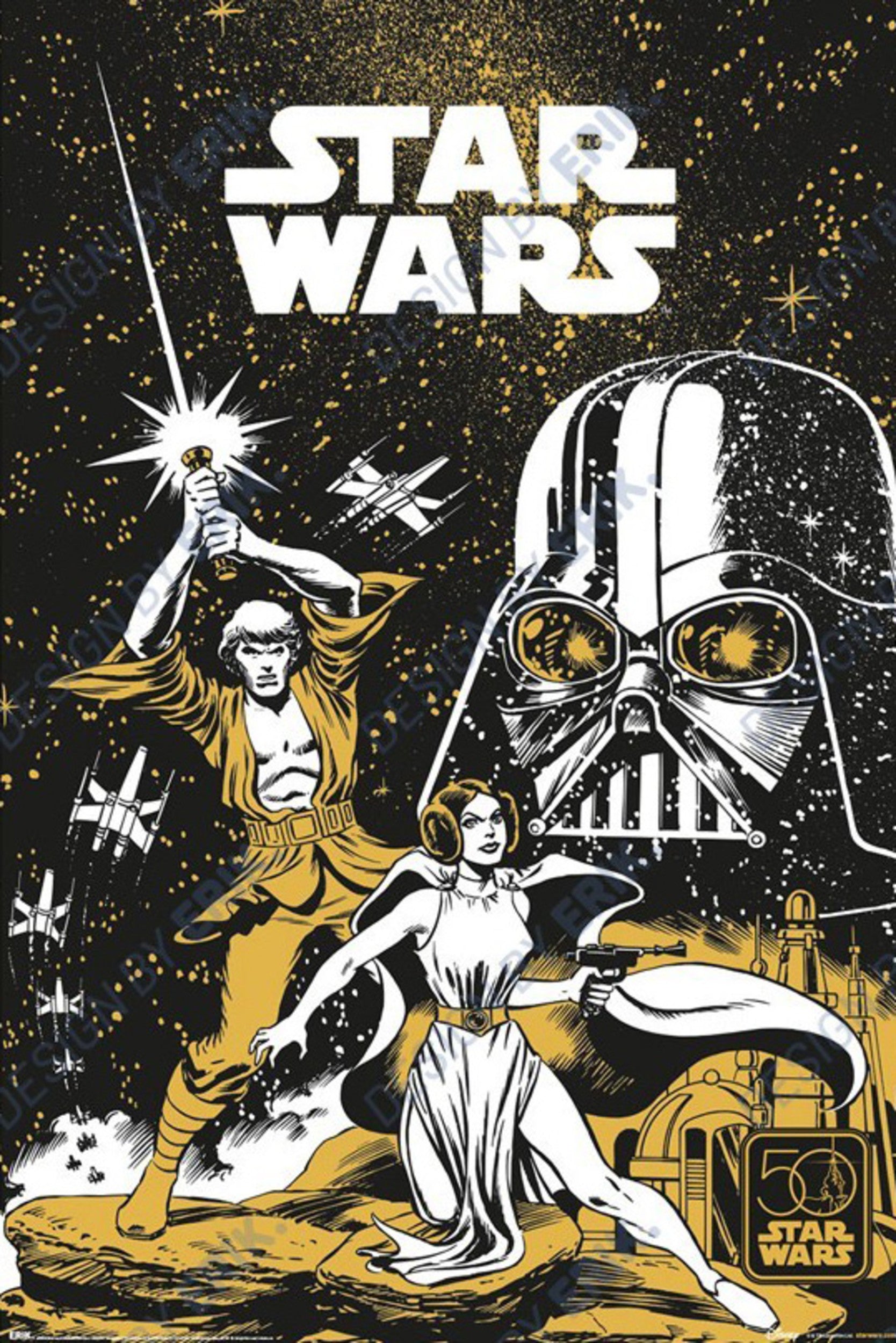Poster Star Wars 50Th Anniversary 61x91 5cm GPE6088 | Yourdecoration.com