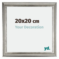 Sheffield Wooden Photo Frame 20x20cm Silver Black Swept Front Size | Yourdecoration.com