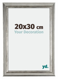 Sheffield Wooden Photo Frame 20x30cm Silver Black Swept Front Size | Yourdecoration.com