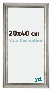 Sheffield Wooden Photo Frame 20x40cm Silver Black Swept Front Size | Yourdecoration.com