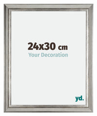 Sheffield Wooden Photo Frame 24x30cm Silver Black Swept Front Size | Yourdecoration.com
