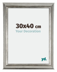Sheffield Wooden Photo Frame 30x40cm Silver Black Swept Front Size | Yourdecoration.com