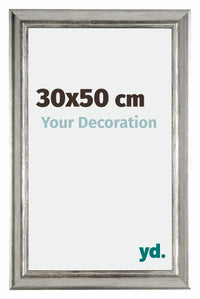 Sheffield Wooden Photo Frame 30x50cm Silver Black Swept Front Size | Yourdecoration.com