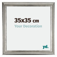Sheffield Wooden Photo Frame 35x35cm Silver Black Swept Front Size | Yourdecoration.com