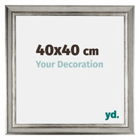 Sheffield Wooden Photo Frame 40x40cm Silver Black Swept Front Size | Yourdecoration.com
