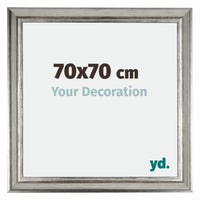 Sheffield Wooden Photo Frame 70x70cm Silver Black Swept Front Size | Yourdecoration.com