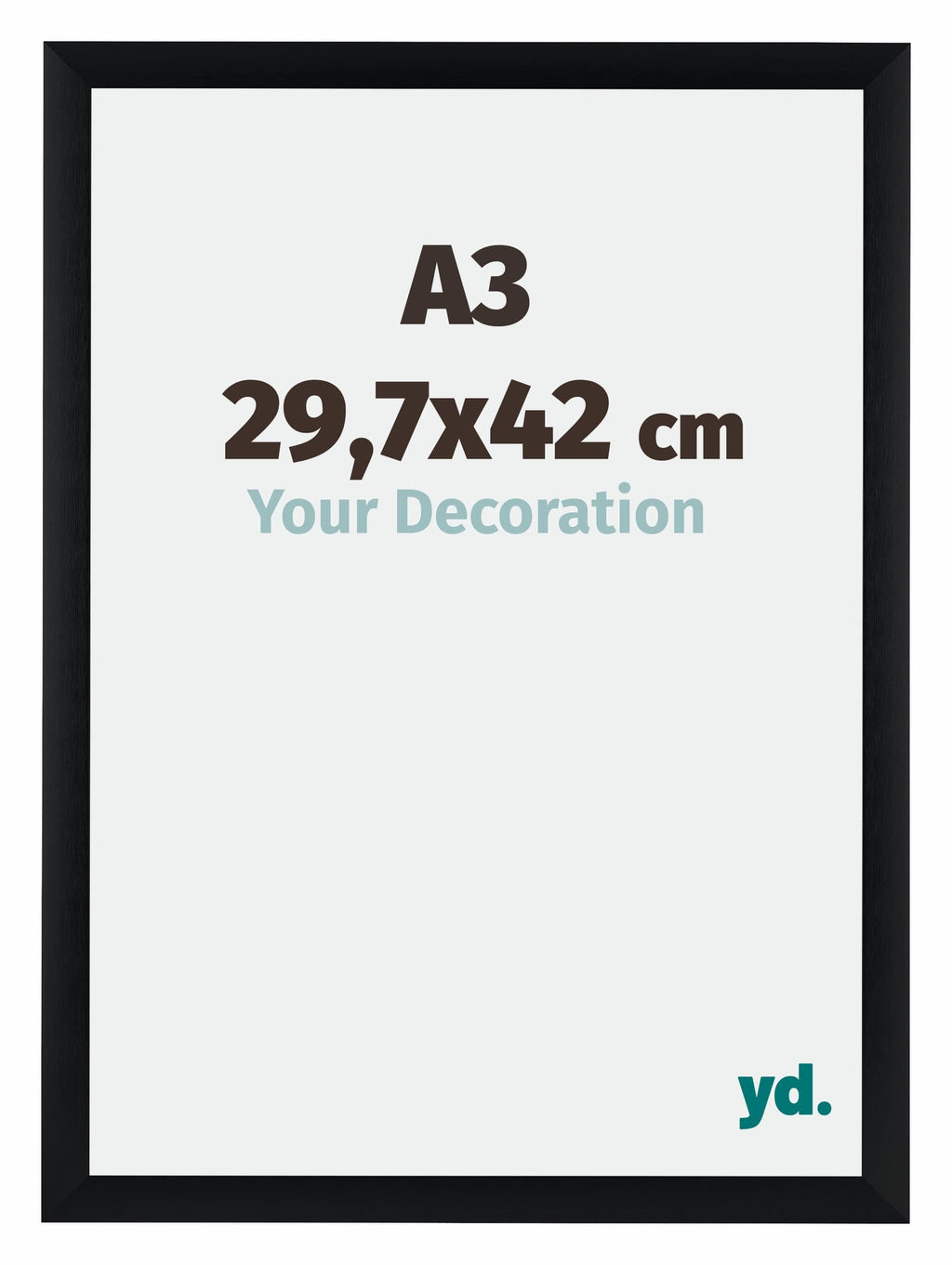 Tucson Aluminium Photo Frame 29 7x42cm A3 Black Brushed Front Size | Yourdecoration.com