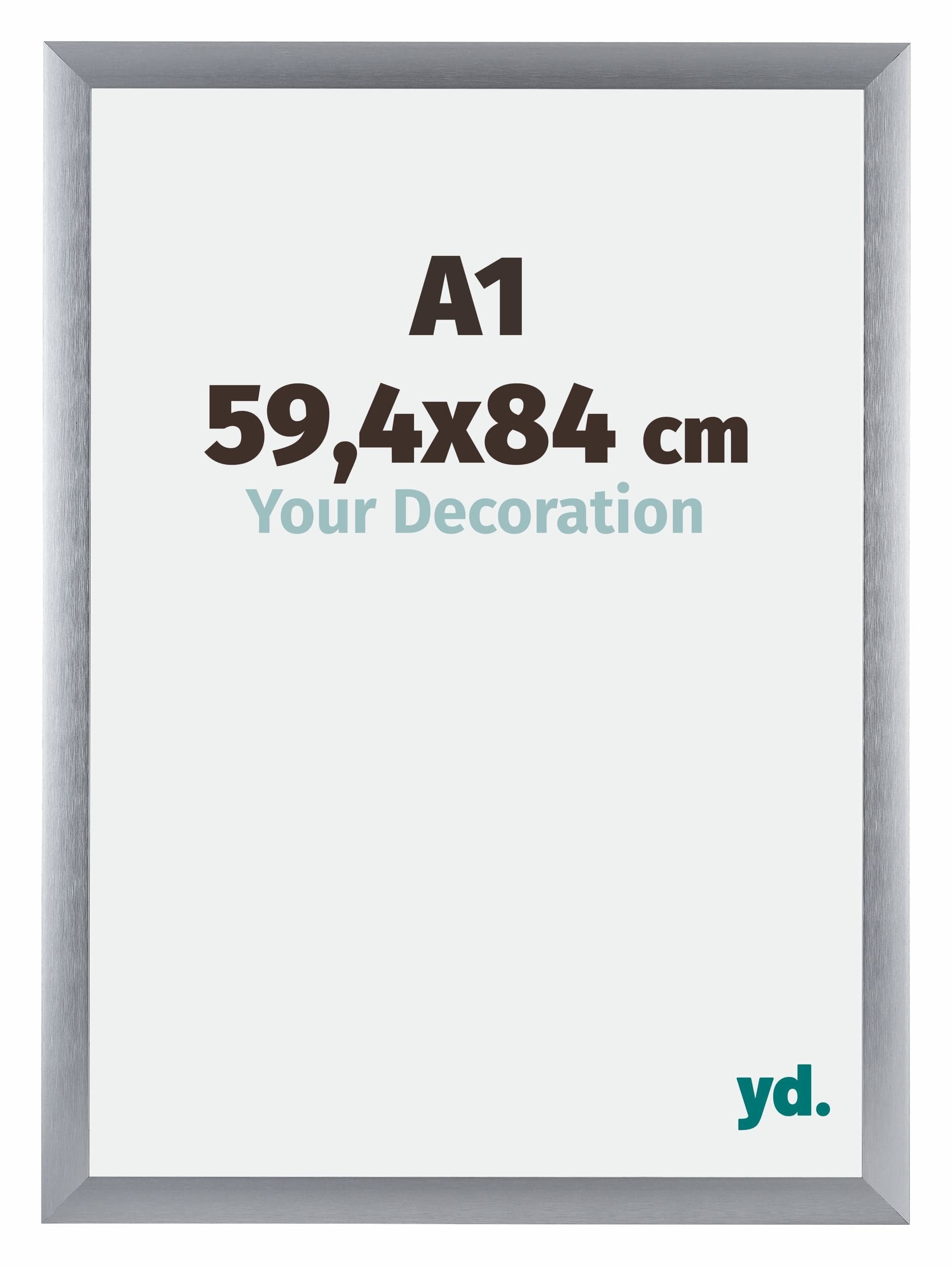 Tucson Aluminium Photo Frame 59 4x84cm A1 Silver Brushed Front Size | Yourdecoration.com