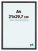 Virginia Aluminium Photo Frame 21x29 7cm A4 Black Front Size | Yourdecoration.com
