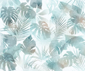Wall Mural Aqua Flora 300x250cm FLX6 046 | Yourdecoration.com