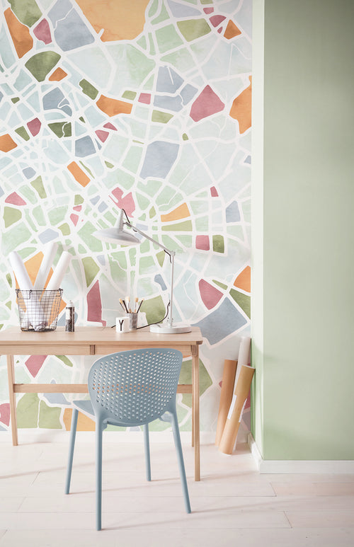 Wall Mural City Map 150x250cm Komar FLX3 063 Interior | Yourdecoration.com