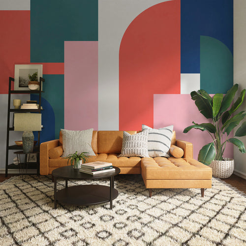 Wall Mural Geometric Colours 350x250cm FLX7 032 Interior | Yourdecoration.com
