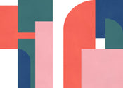 Wall Mural Geometric Colours 350x250cm FLX7 032 | Yourdecoration.com